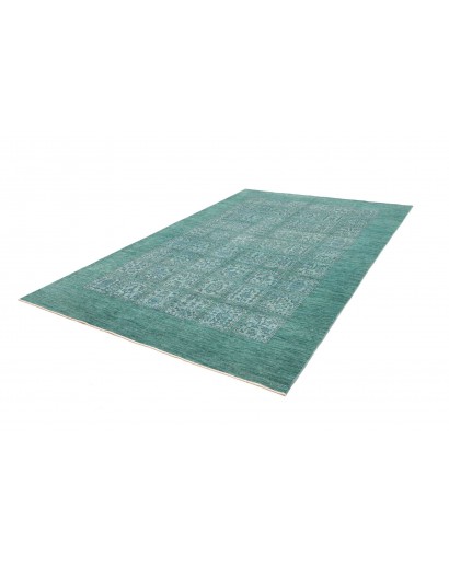 Tappeto Bakhteari Pakistan blu verde 202x314