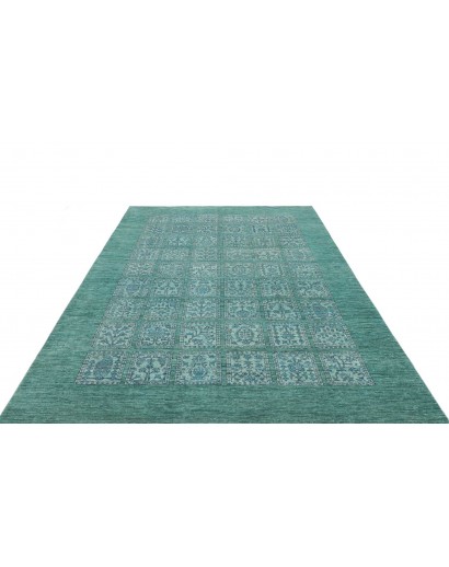 Tappeto Bakhteari Pakistan blu verde 202x314