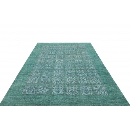 Tappeto Bakhteari Pakistan blu verde 202x314