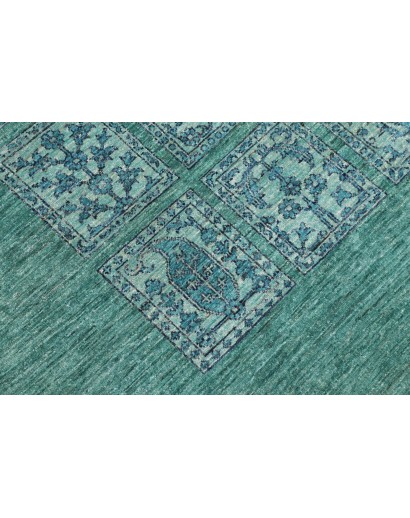 Tappeto Bakhteari Pakistan blu verde 202x314