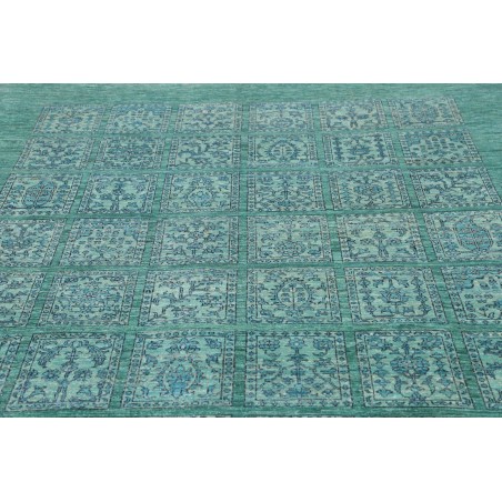 Tappeto Bakhteari Pakistan blu verde 202x314