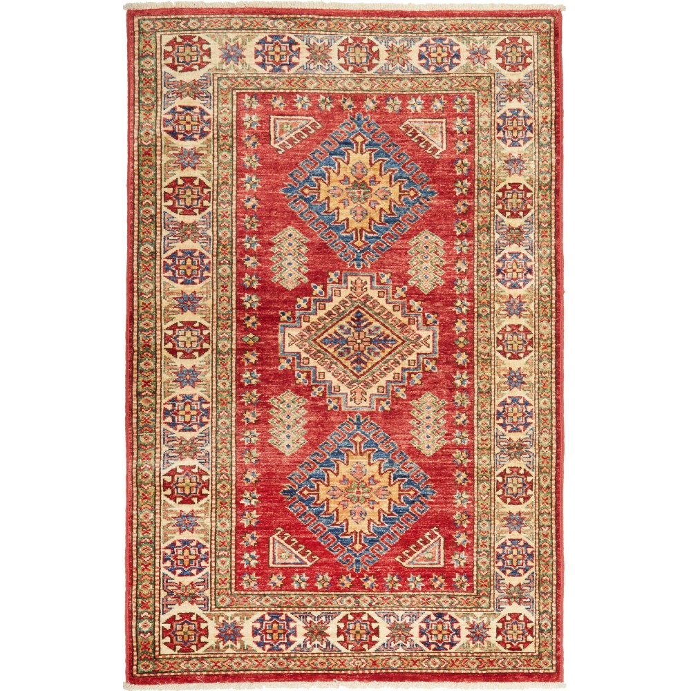 Tappeto Kazak Fine Pakistan marrone giallo 100x152