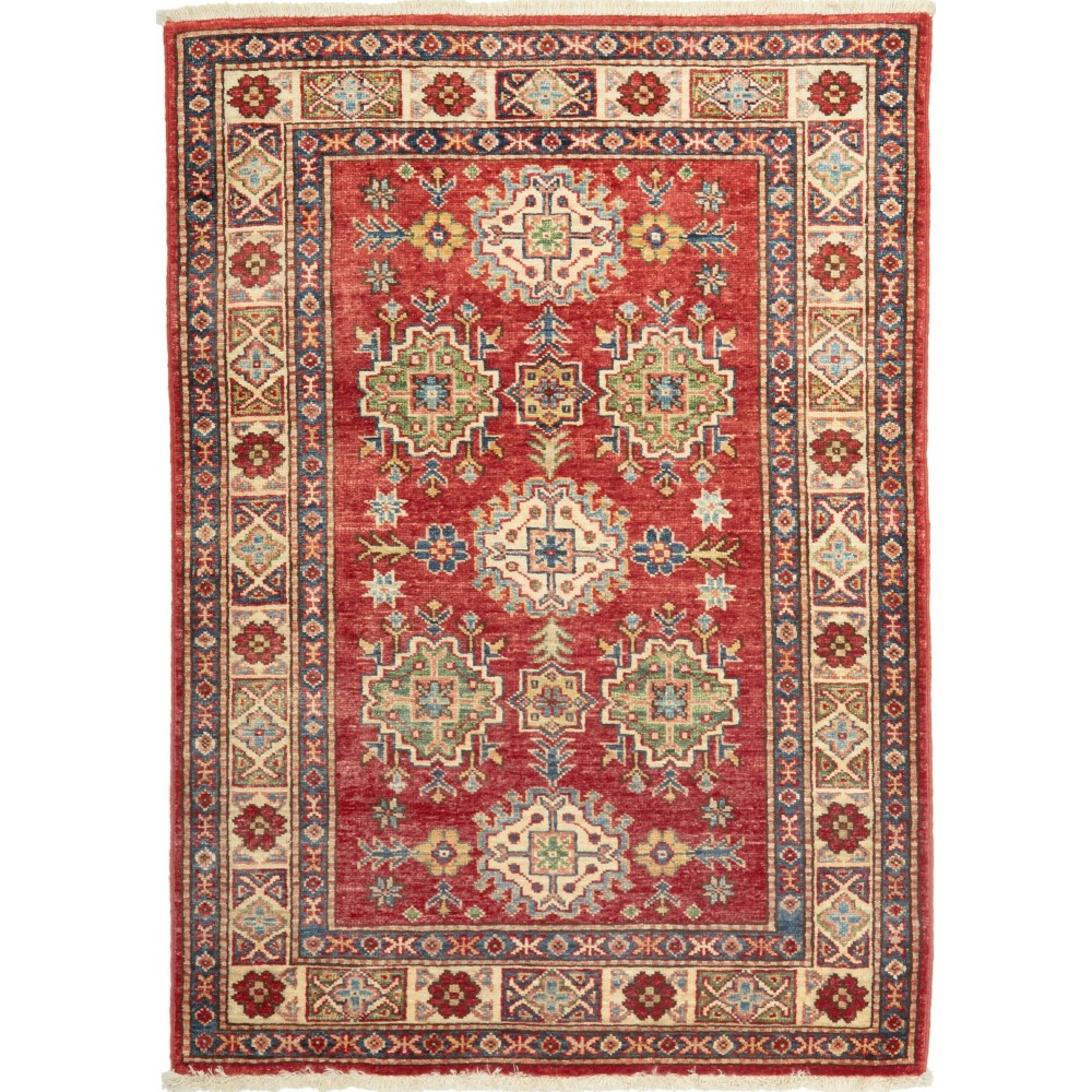 Tappeto Kazak Fine Pakistan marrone giallo 83x113 Tappeto Kazak Fine Pakistan marrone giallo 83x113