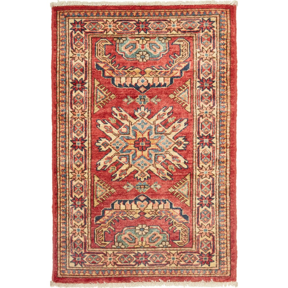 Tappeto Kazak Fine Pakistan rosso azzurro 60x97 Tappeto Kazak Fine Pakistan rosso azzurro 60x97
