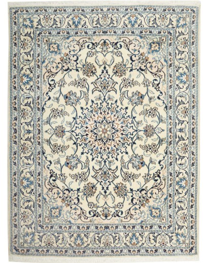 Tappeto Nain Kashmar Persia bianco grigio 150x200