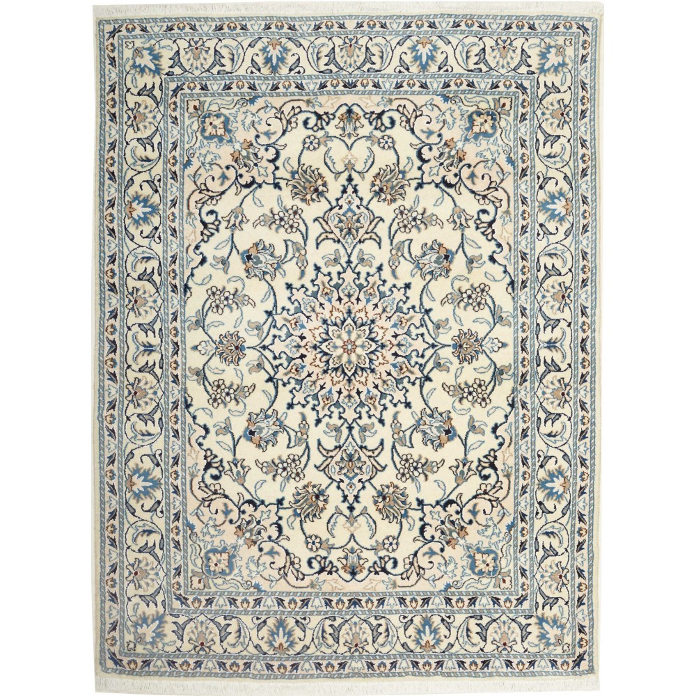 Tappeto Nain Kashmar Persia bianco grigio 150x200 Tappeto Nain Kashmar Persia bianco grigio 150x200