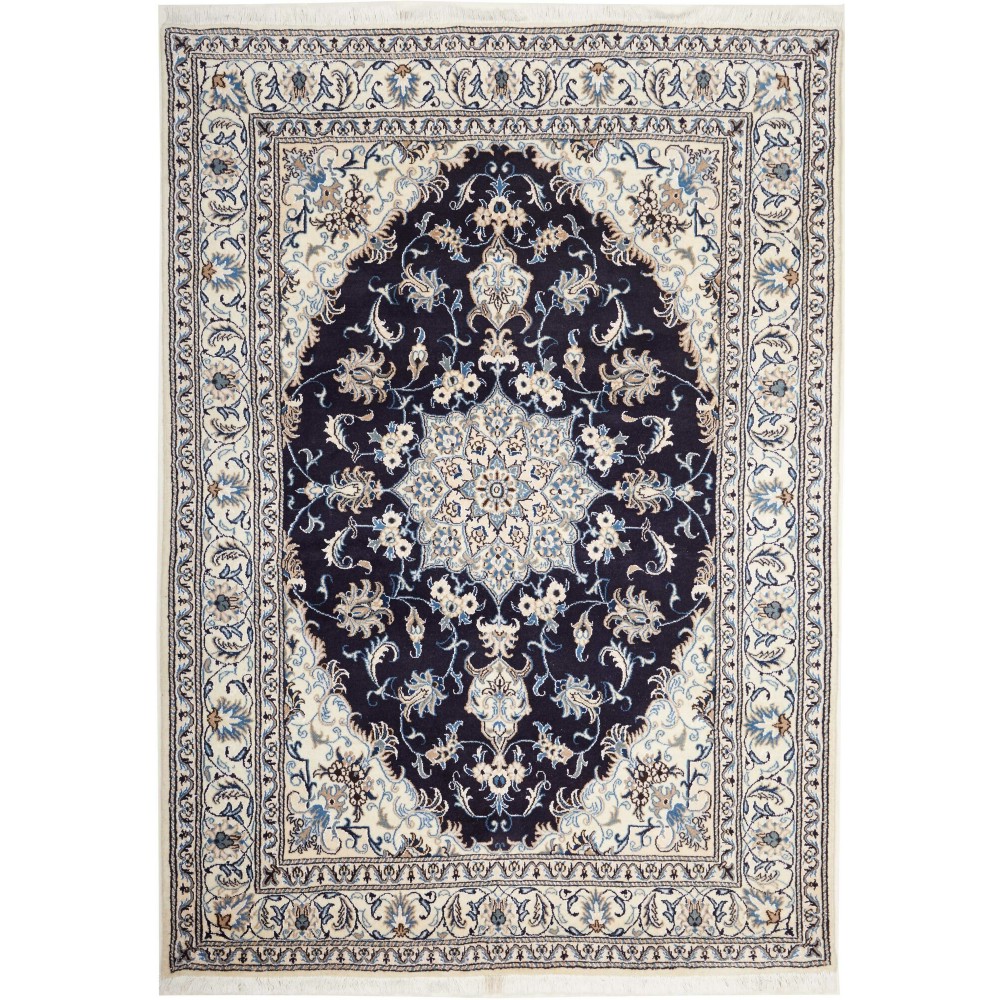 Tappeto Nain Kashmar Persia bianco grigio 165x238 Tappeto Nain Kashmar Persia bianco grigio 165x238