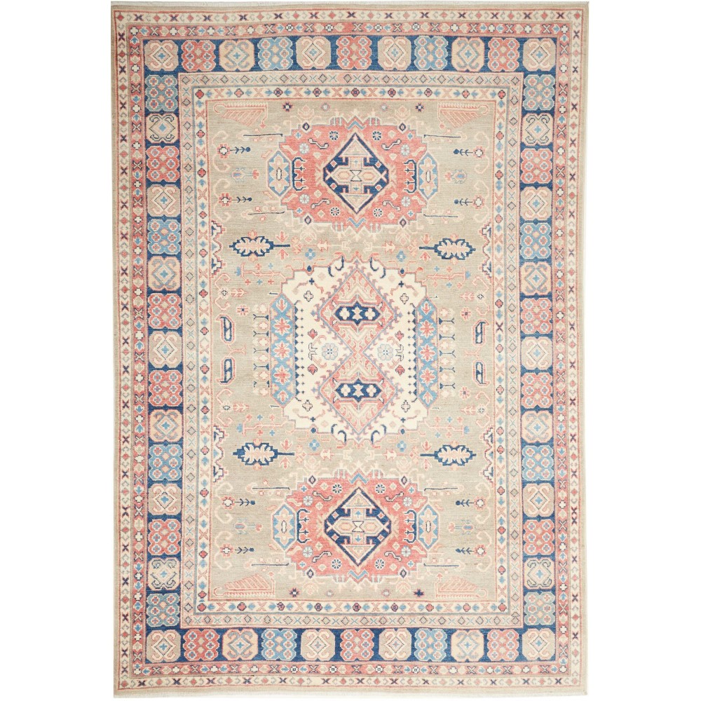Tappeto Kazak Afghanistan bianco giallo 174x246 Tappeto Kazak Afghanistan bianco giallo 174x246