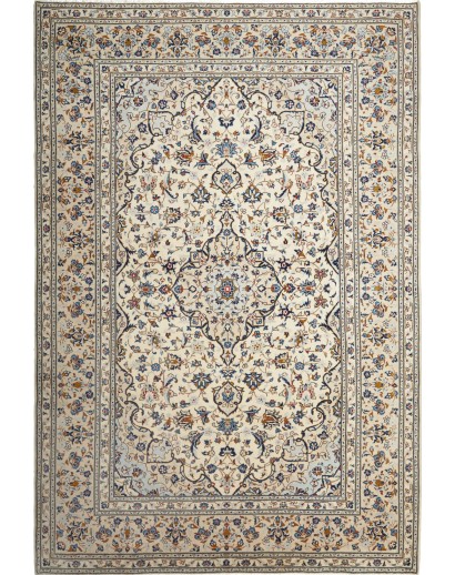 Tappeto Kashan Persia beige grigio 197x300