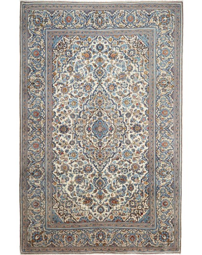 Tappeto Kashan Persia azzurro grigio 197x305