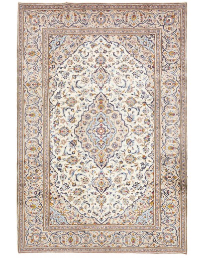 Tappeto Kashan Persia bianco marrone 200x298