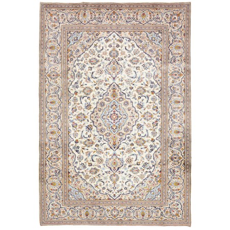 Tappeto Kashan Persia bianco marrone 200x298