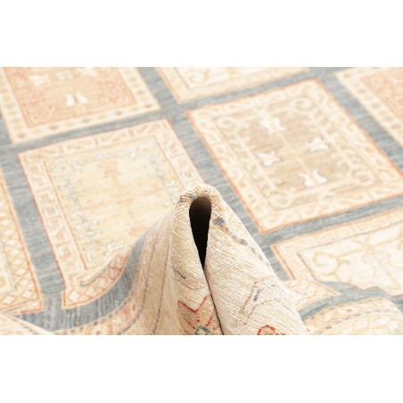 Tappeto Bakhteari Pakistan bianco azzurro 302x392