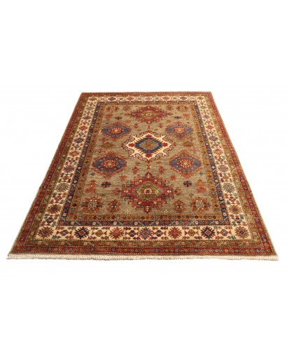 Tappeto Kazak Fine Pakistan arancione giallo 145x203