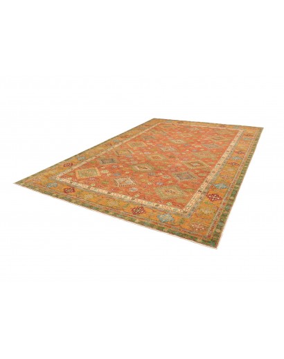 Tappeto Kazak Fine Pakistan marrone verde 262x356