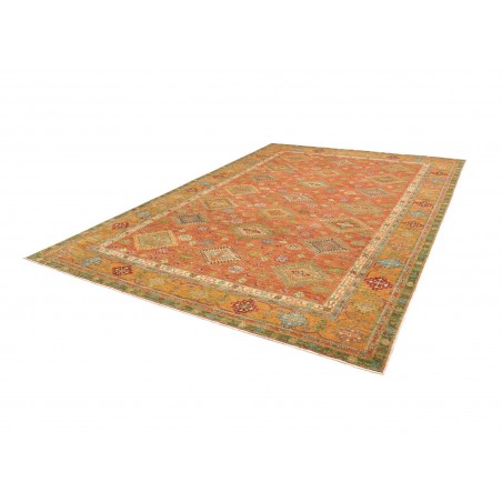 Tappeto Kazak Fine Pakistan marrone verde 262x356