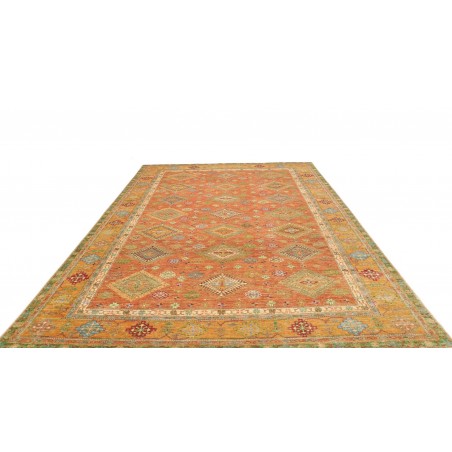 Tappeto Kazak Fine Pakistan marrone verde 262x356