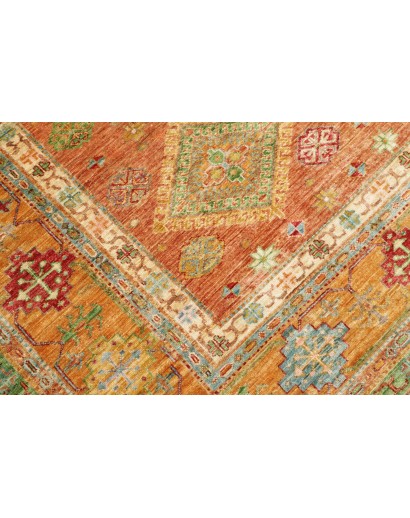 Tappeto Kazak Fine Pakistan marrone verde 262x356