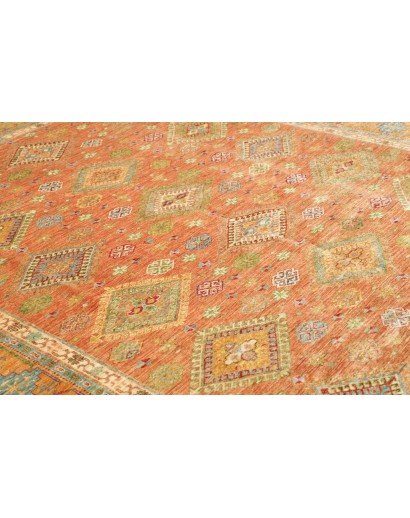 Tappeto Kazak Fine Pakistan marrone verde 262x356