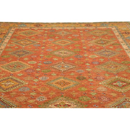 Tappeto Kazak Fine Pakistan marrone verde 262x356