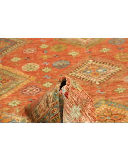 Tappeto Kazak Fine Pakistan marrone verde 262x356