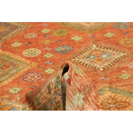 Tappeto Kazak Fine Pakistan marrone verde 262x356