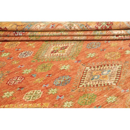 Tappeto Kazak Fine Pakistan marrone verde 262x356