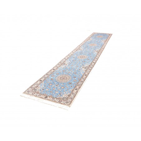 Tappeto Nain 6La Persia bianco blu 85x440