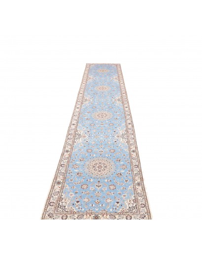 Tappeto Nain 6La Persia bianco blu 85x440