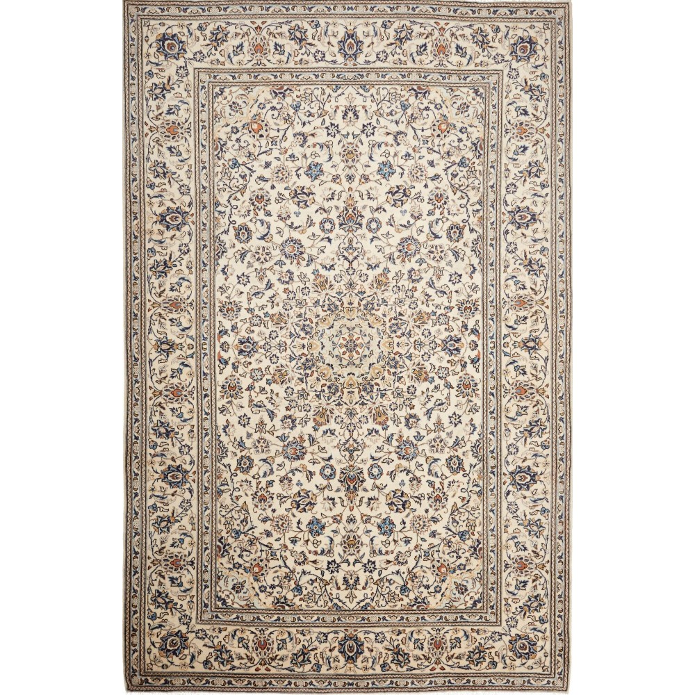 Tappeto Kashan Persia beige verde 197x303 Tappeto Kashan Persia beige verde 197x303