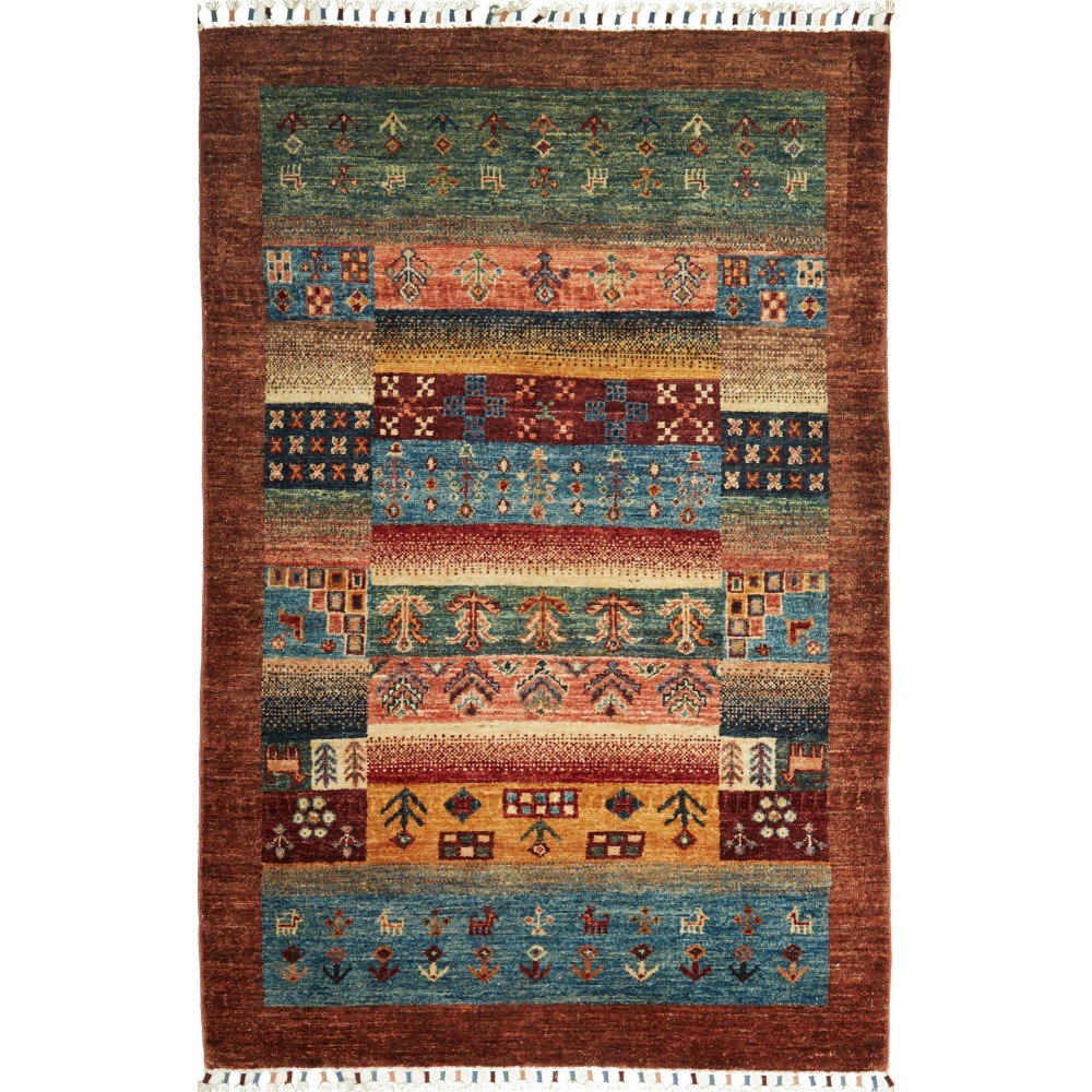 Tappeto Fun Collection Pakistan verde arancione 100x153 Tappeto Fun Collection Pakistan verde arancione 100x153
