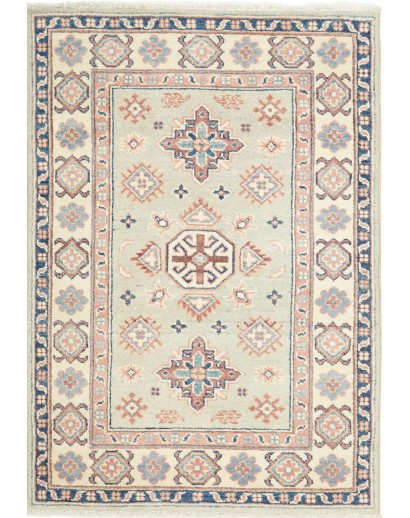 Tappeto Kazak Afghanistan bianco azzurro 84x121