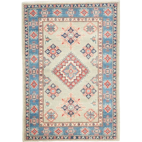 Tappeto Kazak Afghanistan beige azzurro 80x117