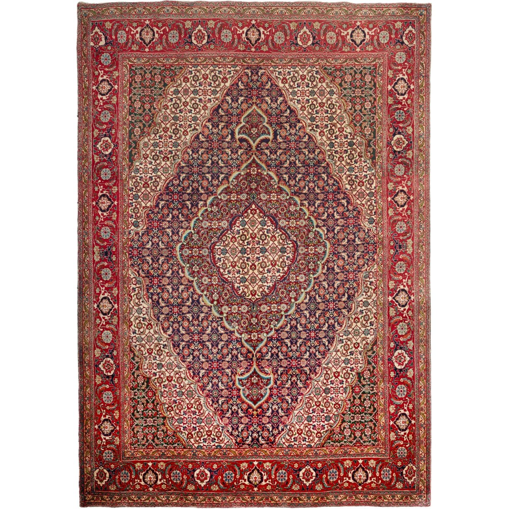 Tappeto Tabriz Persia marrone giallo 244x356 Tappeto Tabriz Persia marrone giallo 244x356