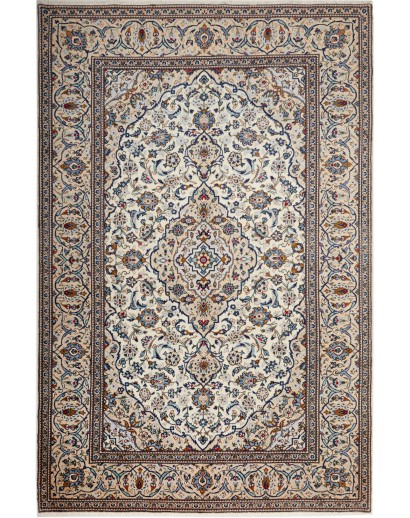 Tappeto Kashan Persia beige azzurro 195x294
