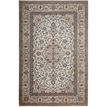 Tappeto Kashan Persia beige azzurro 195x294