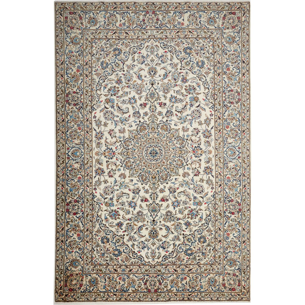 Tappeto Kashan Persia beige bianco 193x298 Tappeto Kashan Persia beige bianco 193x298