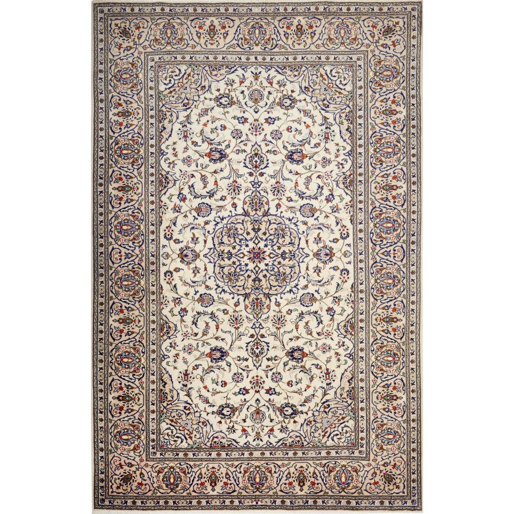 Tappeto Kashan Persia beige bianco 203x315 Tappeto Kashan Persia beige bianco 203x315