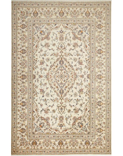 Tappeto Kashan Persia bianco marrone 200x308
