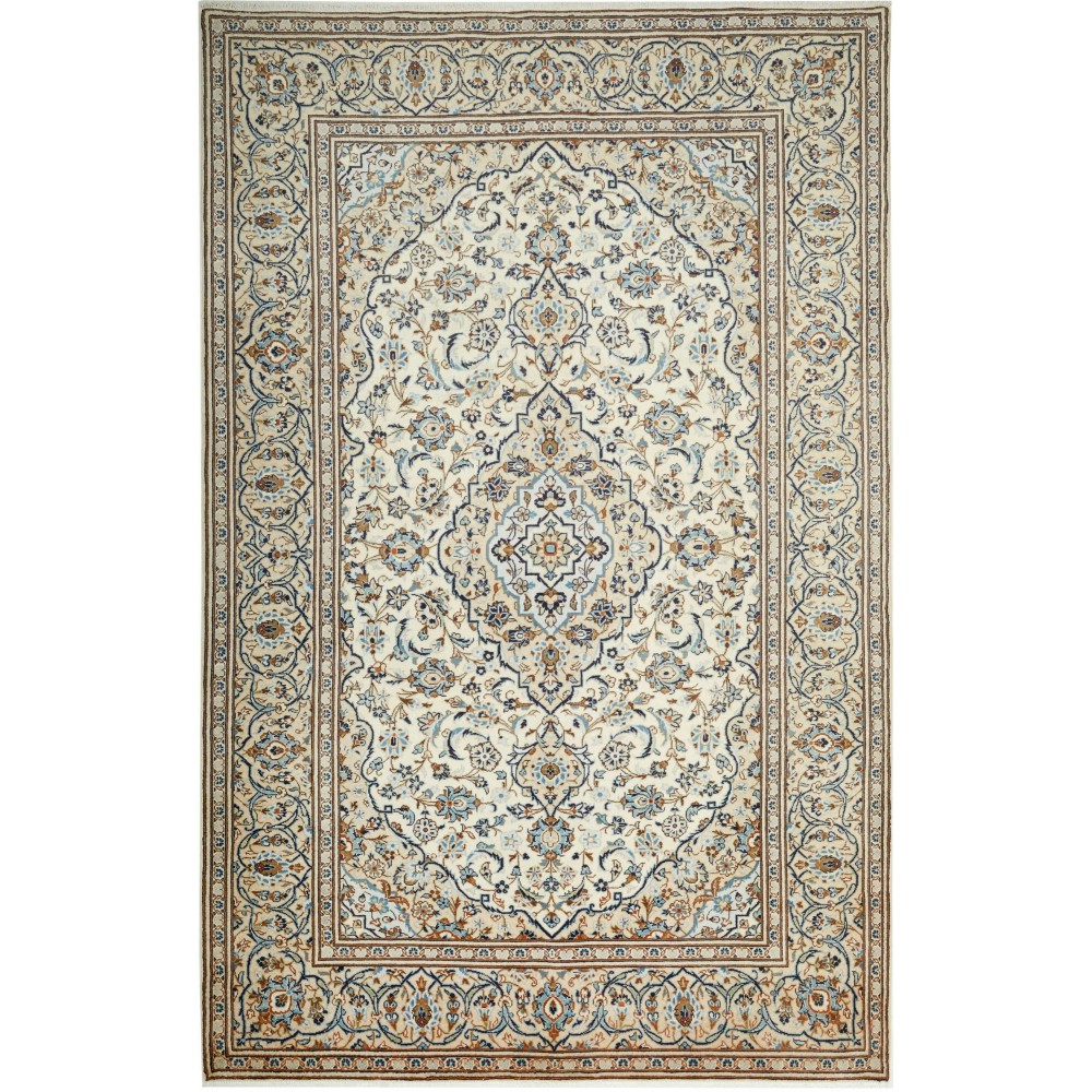 Tappeto Kashan Persia beige grigio 198x308 Tappeto Kashan Persia beige grigio 198x308