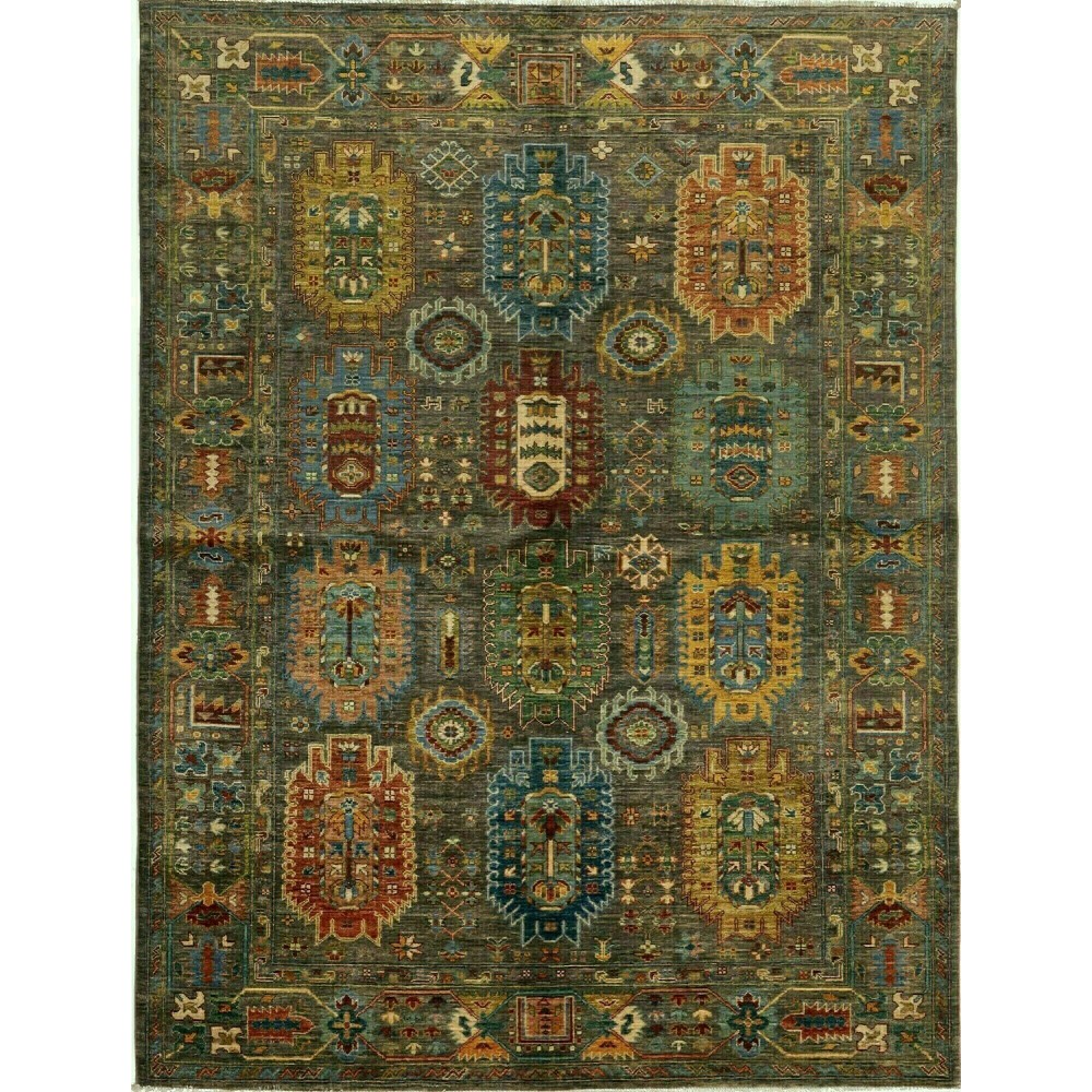 Tappeto Tribal Pakistan verde marrone 177x230 Tappeto Tribal Pakistan verde marrone 177x230