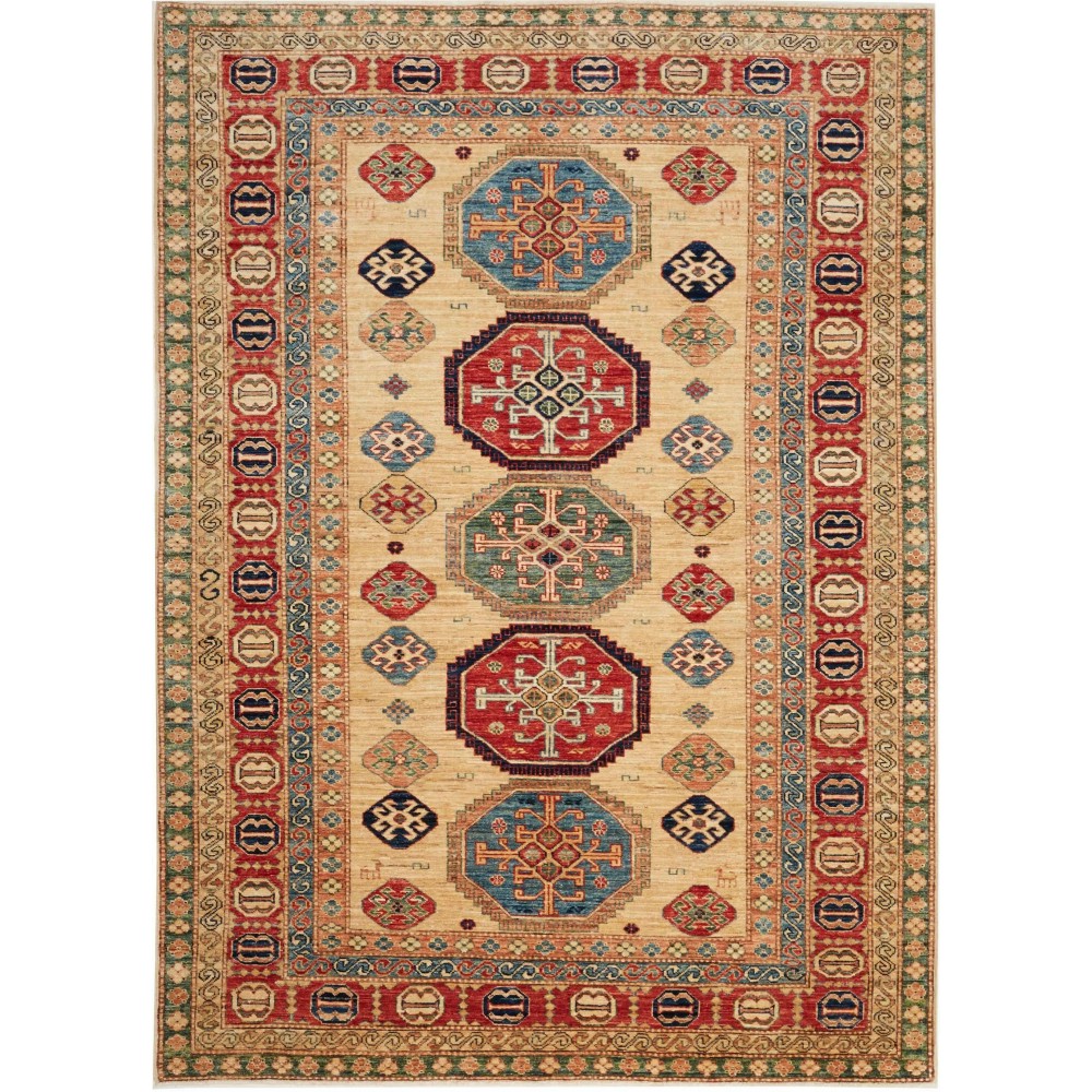 Tappeto Kazak Fine Pakistan marrone grigio 172x238 Tappeto Kazak Fine Pakistan marrone grigio 172x238