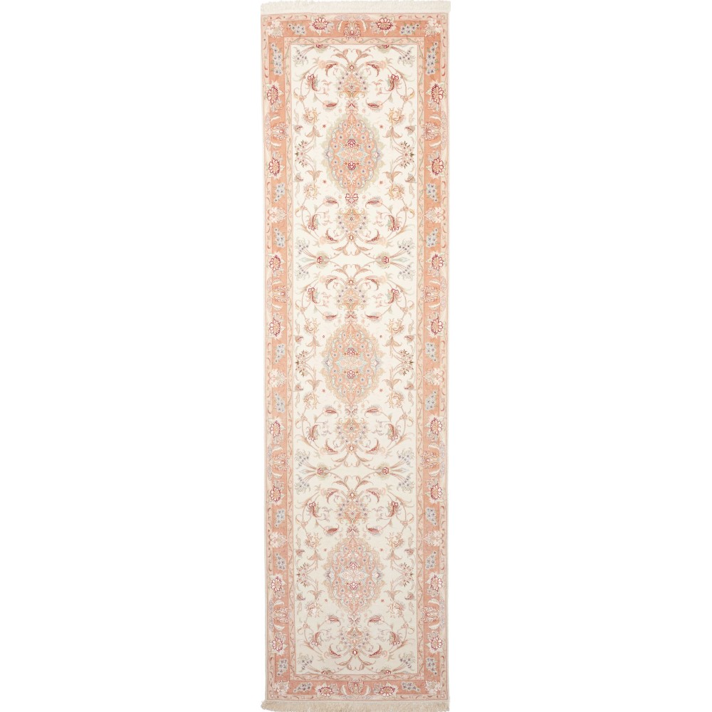 Tappeto Tabriz 70 Raj Persia giallo marrone 85x324 Tappeto Tabriz 70 Raj Persia giallo marrone 85x324