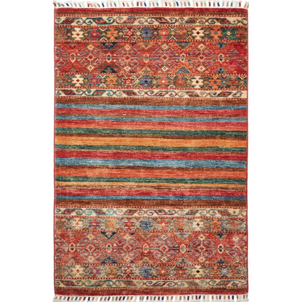 Tappeto Samarkand Pakistan rosso marrone 85x127 Tappeto Samarkand Pakistan rosso marrone 85x127