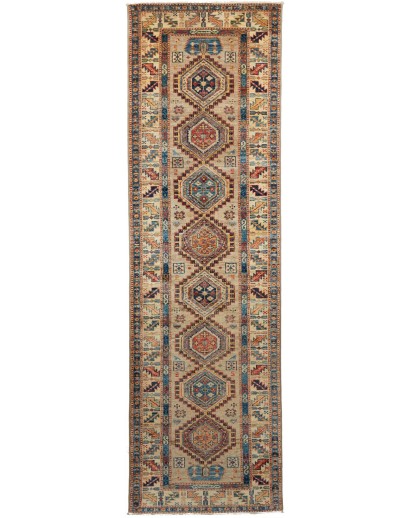 Tappeto Kazak Fine Pakistan bianco marrone 75x252