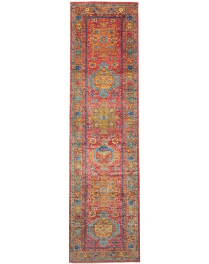Tappeto Tribal Pakistan rosso 79x298