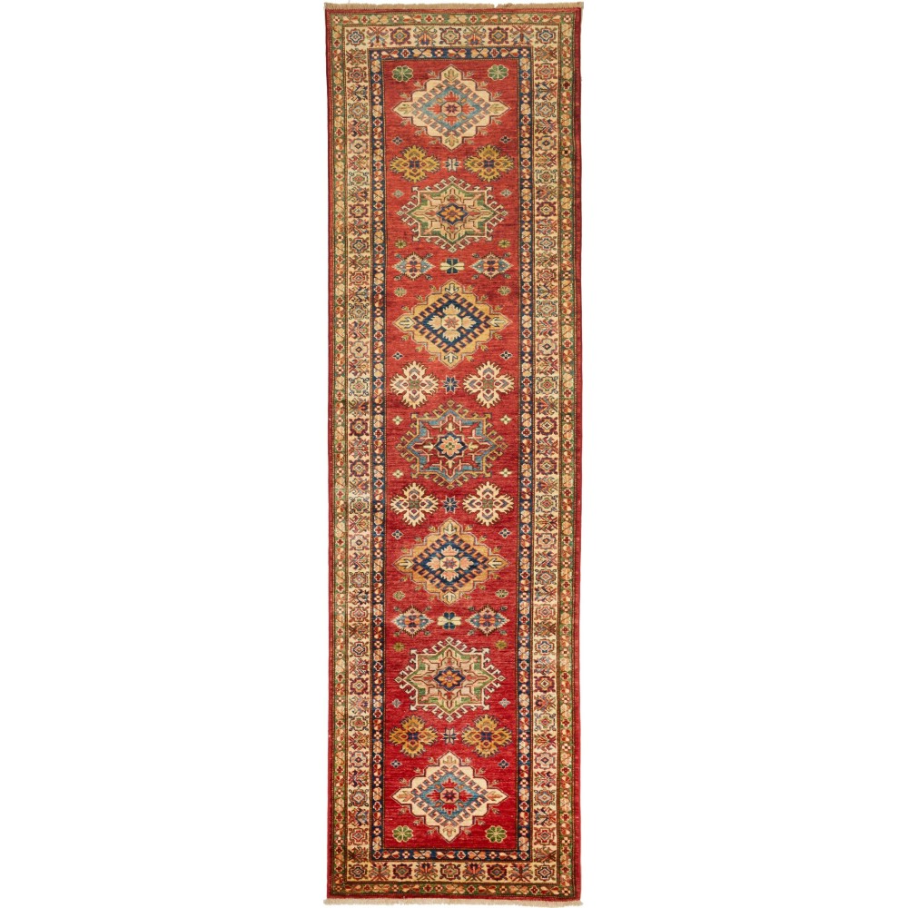 Tappeto Kazak Fine Pakistan marrone grigio 83x306 Tappeto Kazak Fine Pakistan marrone grigio 83x306