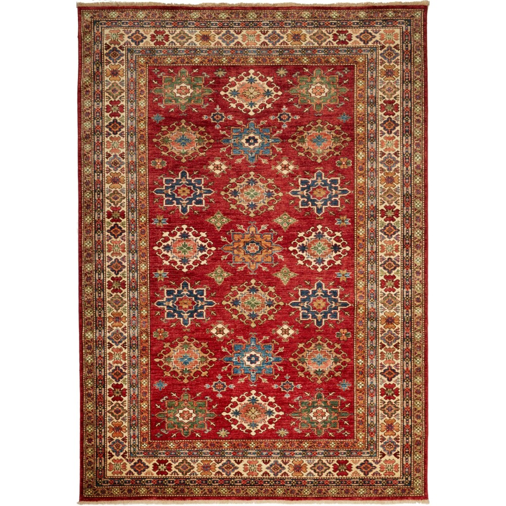 Tappeto Kazak Fine Pakistan marrone grigio 188x264 Tappeto Kazak Fine Pakistan marrone grigio 188x264