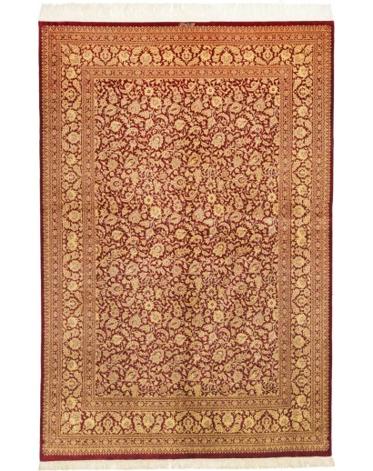 Tappeto Ghom seta Persia arancione 162x240