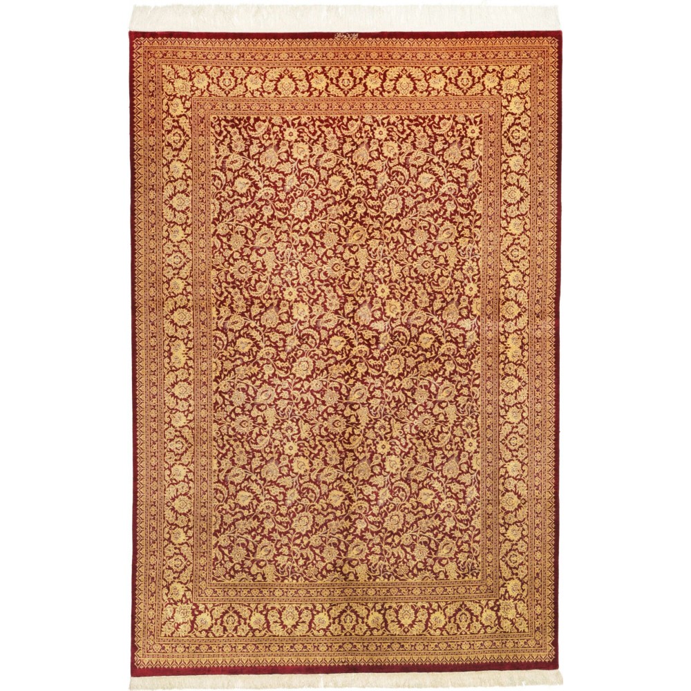 Tappeto Ghom seta Persia arancione 162x240 Tappeto Ghom seta Persia arancione 162x240